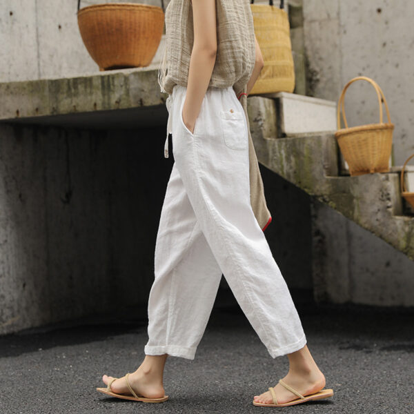 Linen Washed Artistic Women's Pants Baggy Pants - Image 6